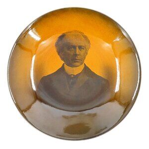 Sir Wilfred Laurier Premier Canada Ridgway Portrait Brown Orange Ceramic Plate